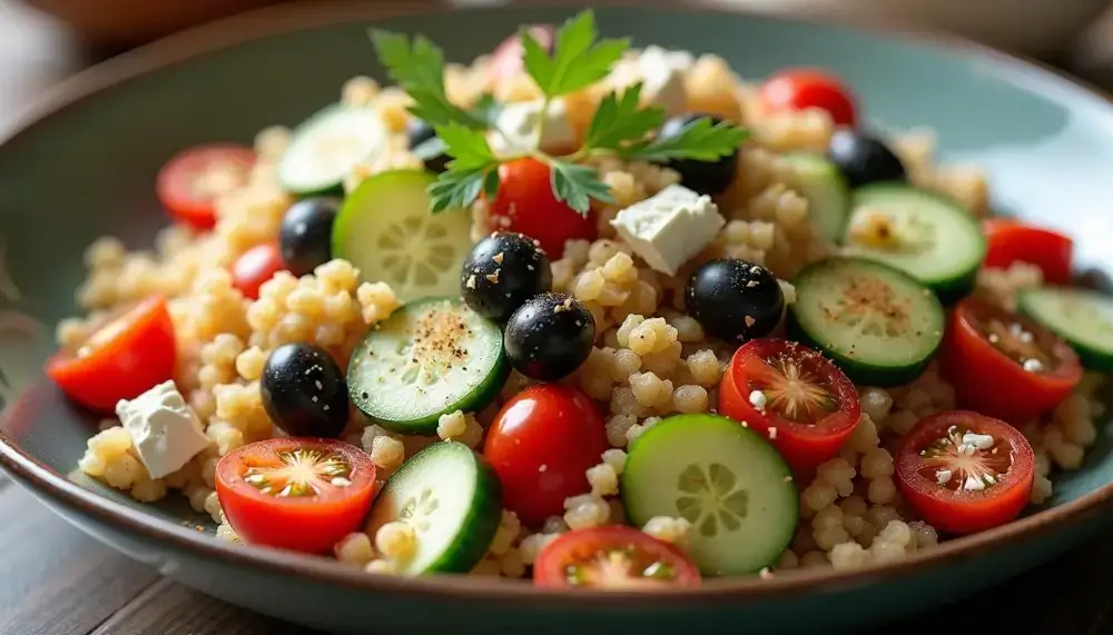 Mediterrán quinoa saláta