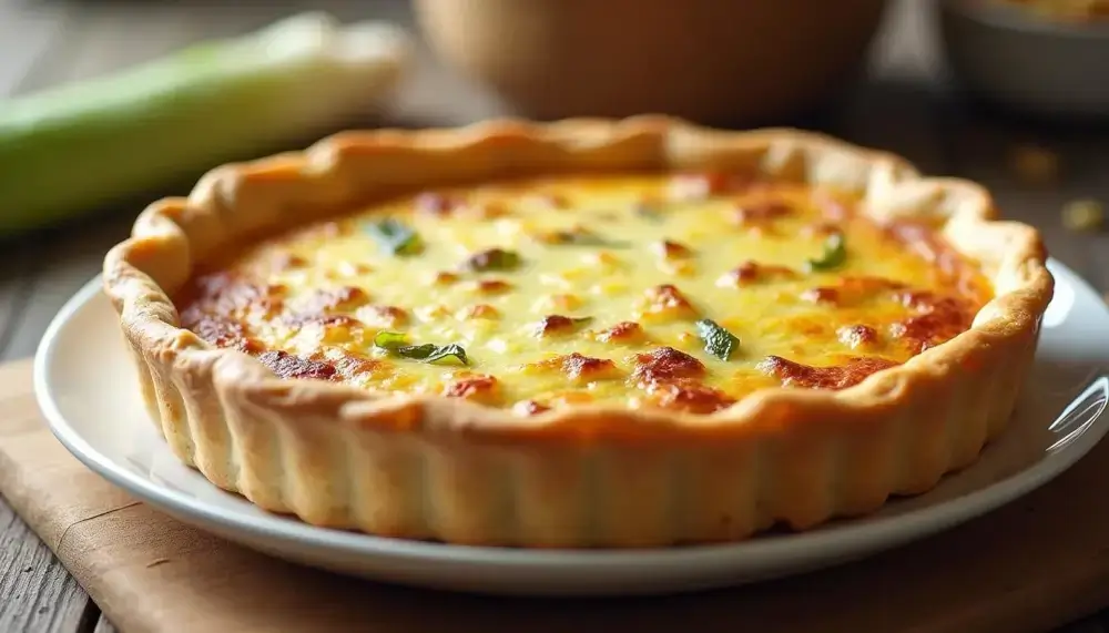 Francia póréhagymás pite sajttal