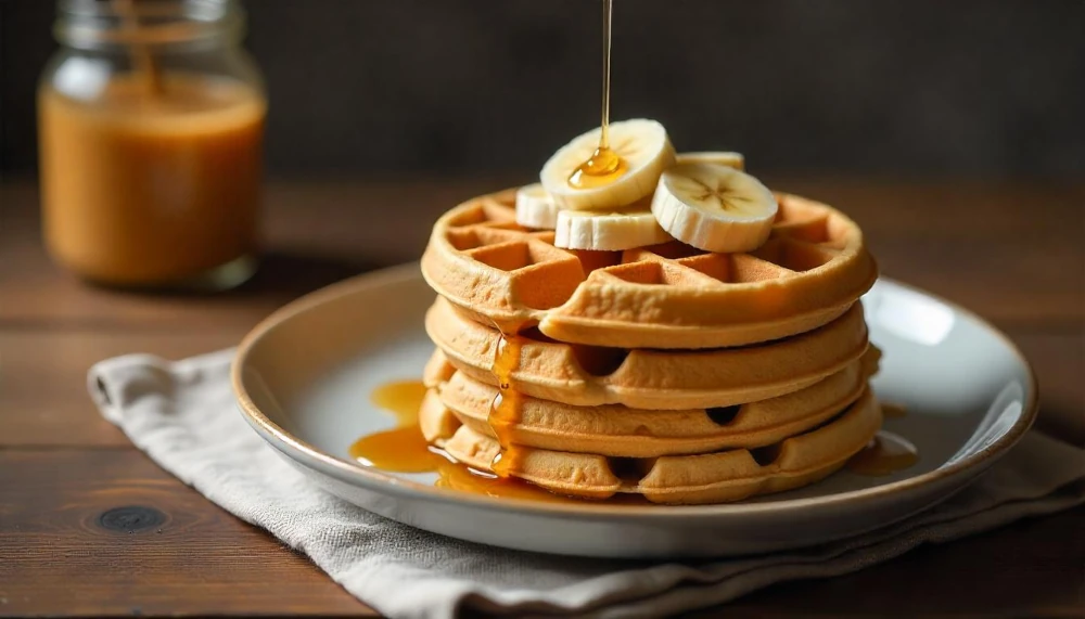 Proteines mogyoróvajas-banános gofri