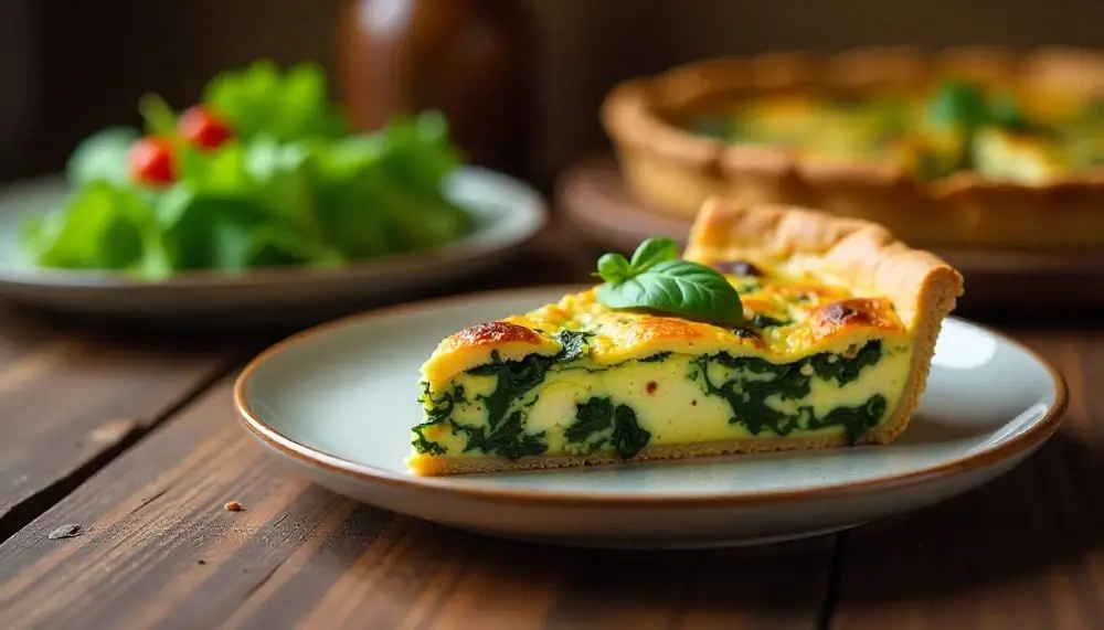 Spenótos-fetás quiche teljes kiőrlésű tésztával