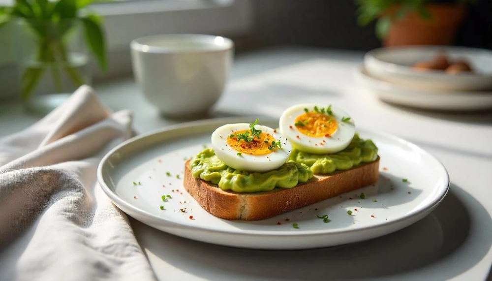 Tojásos-avokádós melegszendvics teljes kiőrlésű kenyérrel