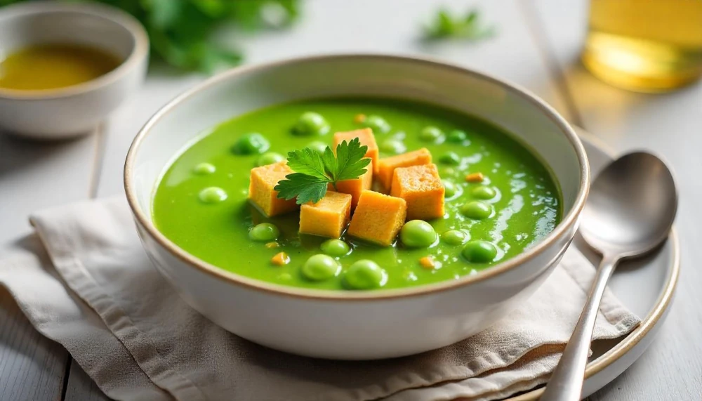 Zöldborsófőzelék extra fehérjével